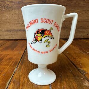 Boy Scout Tall Mug Milk Glass Philmont Scout Ranch Cimarron, New Mexico